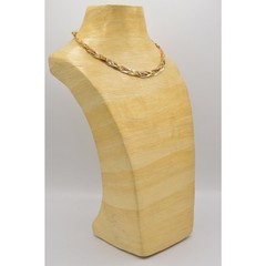Vintage Multi-Chain Necklace Silver Gold Bronze Braided Chain NOS 1980s Bin3A