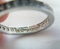 Vintage Sterling Silver 925 Diamonique CZ DQ Channel Set Eternity Ring Size 10