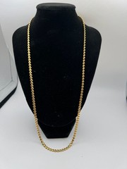 Vintage Gold Tone Heart Link Chain Necklace 24 Inch