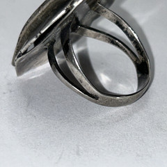 Sterling Silver 925 Green Stone Ring Very Old Vintage Sz 7.5