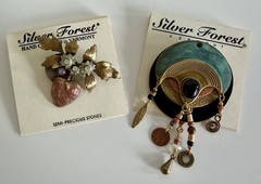 Two Silver Forest Vintage Multi Theme Brooches Pins Early 90s Rare NWT