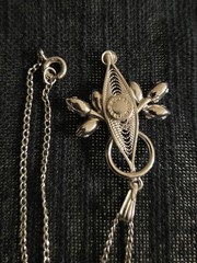 Sorrento Sterling Filigree Necklace With Clear Stones