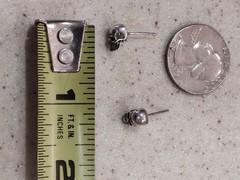 VINTAGE 925 STERLING SILVER SKULL PIERCED/POST STUD EARRINGS
