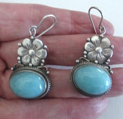 STERLING EARRINGS, PTI NEPAL, 1.80 INCHES, 13 GRAMS