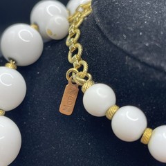 Vintage Monet’ Graduated Faux Pearls With Gold Tone Accents 12” With Logo Tag