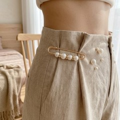 14Pcs Faux Pearl Beaded Pins Decorative Brooches for Pants Waist Tightening