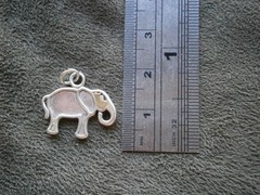 Elephant Vintage Flat Sterling Silver Enamel Bracelet Charm Pendant 2.0g