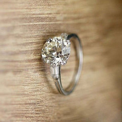 Art Deco Round Cut Lab Created Diamond Three-Stone 925 Silver Engagement Ring