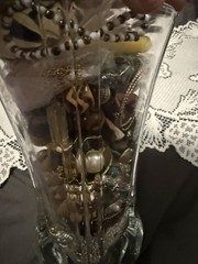 5+lbs Mystery estate jewelry Jar Untested Wearable Vintage Modern 50 pieces