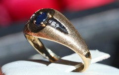 10k yellow gold 0.30ctw natural diamond ring sapphire sz 10 heated 2.63g Romance