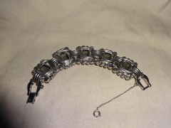 Juliana D&E Delizza Elster 5 Link Emerald Cut Clear Rhinestone Bracelet 7″ #8115