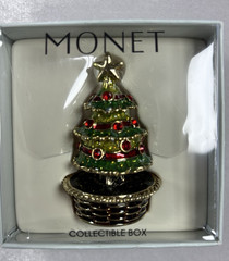Monet Christmas Brooch Pin Lot 2 Gift Present & Christmas Tree NIB w/ Macy’s Rec