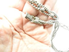 Signed Coro Pegasus Silver Tone Metal Braided Choker Necklace Vintage