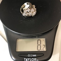 Vintage 925 Sterling Silver & Cubic Zirconia Waterfall Design Ring varied sizes
