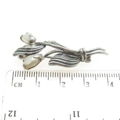 THEODORE KLOTZ 835 Silver Antique Germany Faux Pearl Flower Pin Brooch
