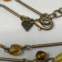 Designer Glass Bead Necklace Brown Yellow Cluster Briolette Station Aera Long