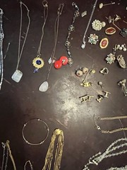 Untested Mixed Jewelry Lot, Vintage, Earrings, Necklaces, Rings, Cufflinks, More