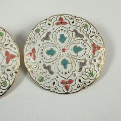 Vintage Large Round 90s to More Modern Enameled Lightweight Pierced Earrings