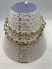 Vintage VENDOME MCM AB Crystal Double Strand Necklace Cream Color Bead Caps 16″