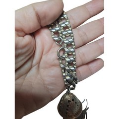 Vintage Silver Tone Chain Bracelet Filigree Tassel Charm Statement Bracelet 6