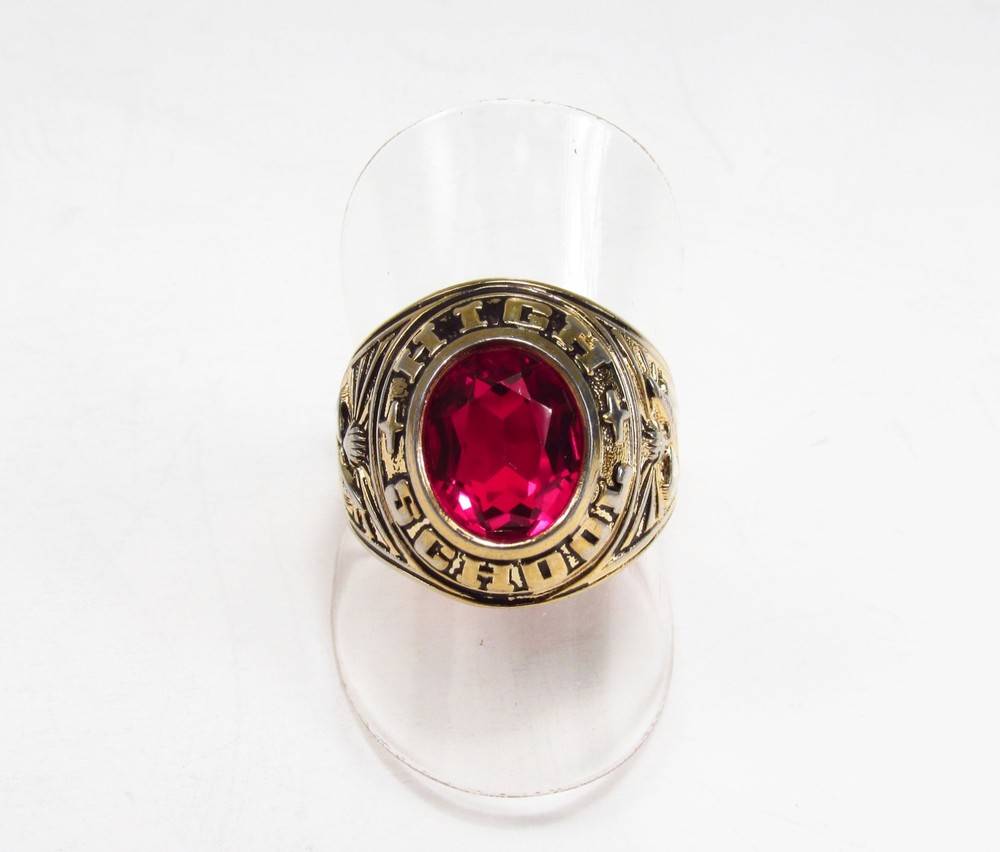Vintage Vargas USA 18K GE Salesman Sample Display High School Class Ring Sz 8.75