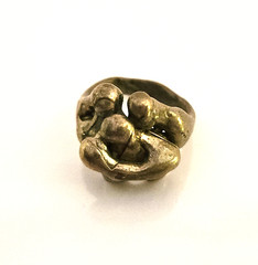 Vintage Bronze Free Form Family Shape MCM Ring Size 4