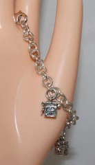 Vintage Sterling Silver Triple Prayer Box Charm Bracelet 7 inches 15 grams