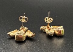 Avon Crystal Rhinestone Angel Pierced Earrings Nickel Free Studs Vintage 1990s