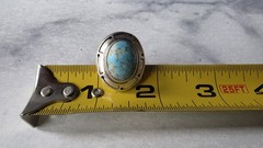 Mexican 925 Sterling Silver Turquoise Ring SIZE US 8.75 Vintage READ Description