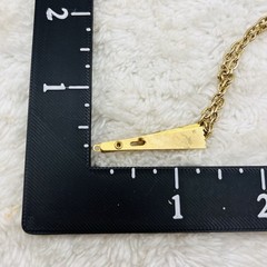 Vintage Fan Necklace Gold Tone Collapsable Pendent 2 Scenes 24″ Chain