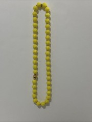Vintage Kate Spade Faceted Beaded Necklace 32” in Bright Yellow Cut To The Chase