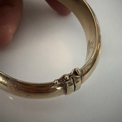 VTG Vermeil 925 HINGED BRACELET HEAVY GOLD PLATED MADE IN ITALY “small Cut!!!”