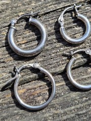 Vintage Sterling Silver Single Hoop Earrings Lot Small Dainty 925 Cartilage