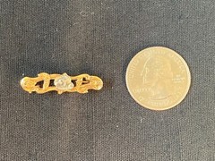 Pin Silver Tone Rose With Gold Tone Leaves