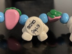 Flying Colors – Necklace – Rare – Ceramic 21” White Teddy Bears
