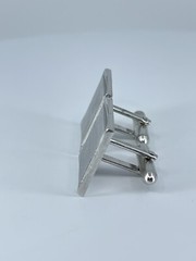 Vintage Swank cufflinks brushed and polished silver tone square design 3/4″