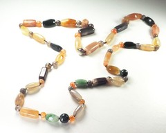 Beautiful vintage natural gemstones long necklace
