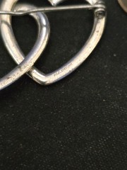 FCC Sterling Brooch Double Hearts brooch Double Open Love Heart