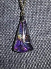 Vintage Aurora Borealis Crystal Pendant With Gold Tone Chain And Palm Tree