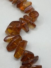 Vintage Baltic Amber Graduated Nugget Necklace Cognac Endless Strand 28 in FLAW