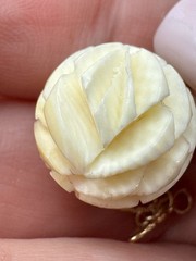 Vintage Carved Roses And 10k/14k Gold Earrings No Clasps