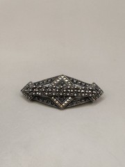 Judith Jack Marcasite Sterling Silver Brooch Pin Abstract