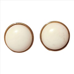 Lot Of 2 Estate 1920’s Classic Women’s Screw Back Earrings Gold And White Floral