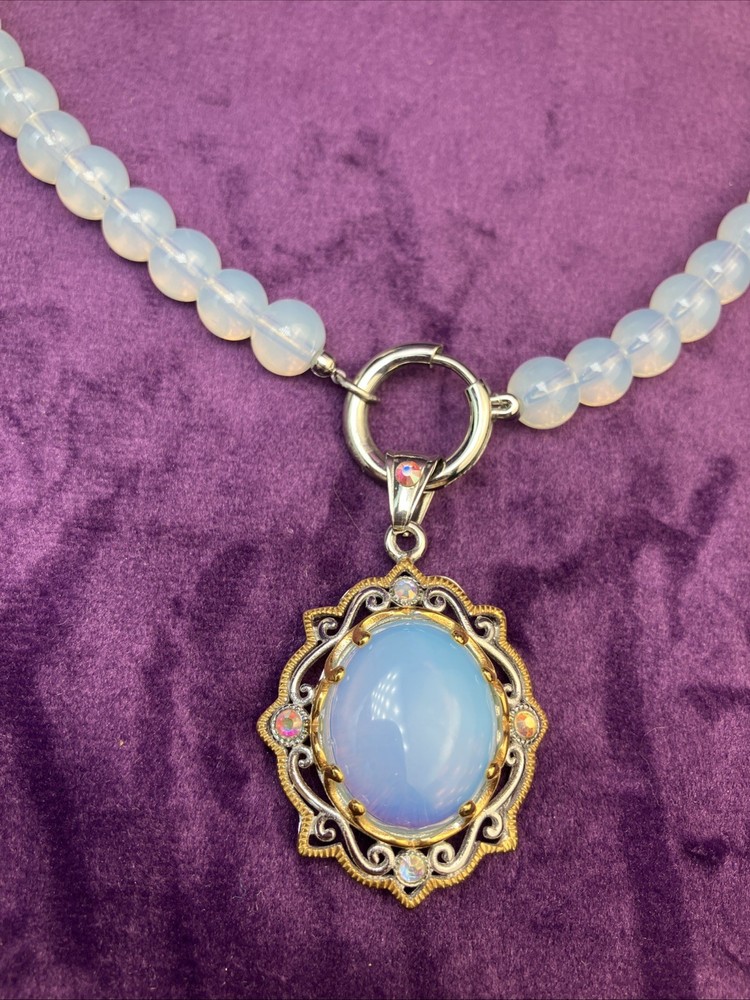 Estate Opalite Glass Necklace Baroque Rococo