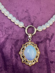 Estate Opalite Glass Necklace Baroque Rococo