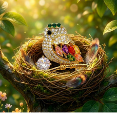 Sparkling Crystal Bird Brooch Pin Rhinestone Colorful Women Dress Scarf Hat