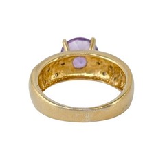 Purple Amethyst Ring | Gold Plated Sterling Silver 925 | Thailand | Size 10
