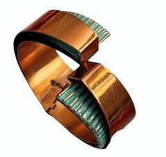 MATISSE SCULTURA Blue Enamel Signed Set 1950s Wearable Art Abstract Modern 96.6g