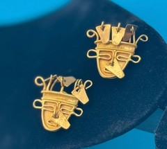 Vintage DC INCA 800 Silver Gold Plated OMEGA Back Earrings 1.25 x 1.25 in16.63 g