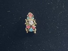 Hollycraft COPR 1950 Pastel Rhinestone Pendant Vintage Jewelry